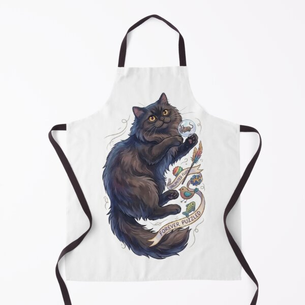 Item preview, Playful Longhair Black Cat designed and sold by PetalsPaws.