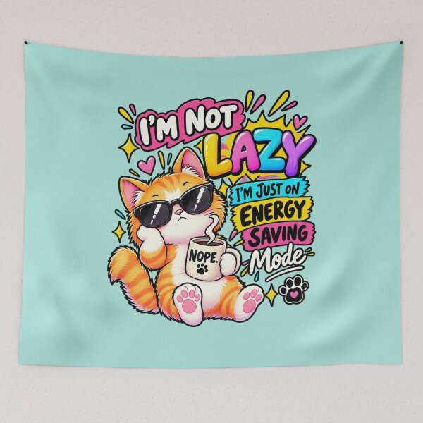Item preview, I’m Not Lazy, I’m Just on Energy Saving Mode – Funny Cat Meme designed and sold by StickyDelights.