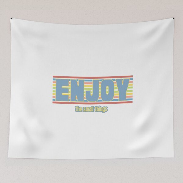 Item preview, ENJOY the Small Things | Retro | Colorful Stripes | Positive Vibes designed and sold by SunandShade.