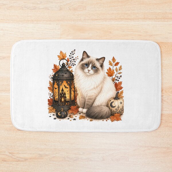 Item preview, Ragdoll Cat with a Glowing Halloween Lantern | Halloween Cat designed and sold by PAPIRO SIGLO XXI.