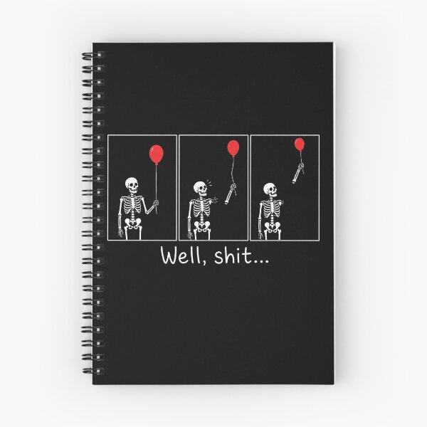 Item preview, Well Shit Skeleton Shirt, Dark Humor Halloween Tee, Funny Skeleton Lost Balloon designed and sold by art-jendi.