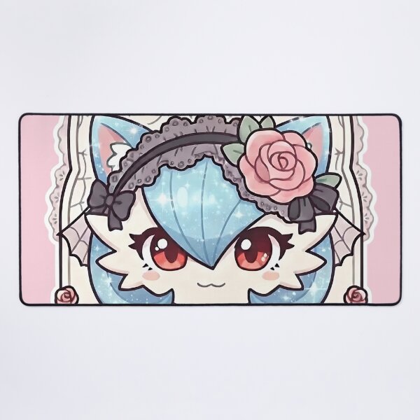 Item preview, Shiny Blue Nya-Devoir Gothic Cat-vatar: Soft Pastel Goth Portrait designed and sold by CuteKats.