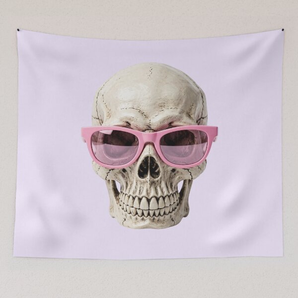 Item preview, Funny Skull with Pink Sunglasses – Cool Skeleton designed and sold by SweetLilith.