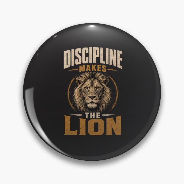 Item preview, Discipline Makes The Lion Vintage Distressed Motivational Design designed and sold by Bennie Singh.