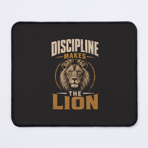 Item preview, Discipline Makes The Lion Vintage Distressed Motivational Design designed and sold by Bennie Singh.
