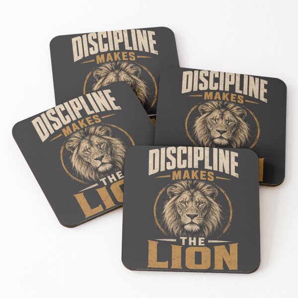 Item preview, Discipline Makes The Lion Vintage Distressed Motivational Design designed and sold by Bennie Singh.