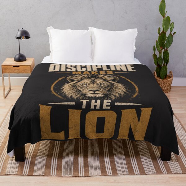 Item preview, Discipline Makes The Lion Vintage Distressed Motivational Design designed and sold by Bennie Singh.