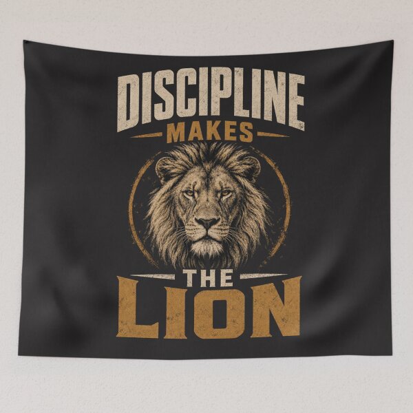 Item preview, Discipline Makes The Lion Vintage Distressed Motivational Design designed and sold by Bennie Singh.