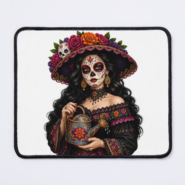 Item preview, Catrina Plant Mom – Día de los Muertos Houseplant Lover Art designed and sold by CottageGardenCo.