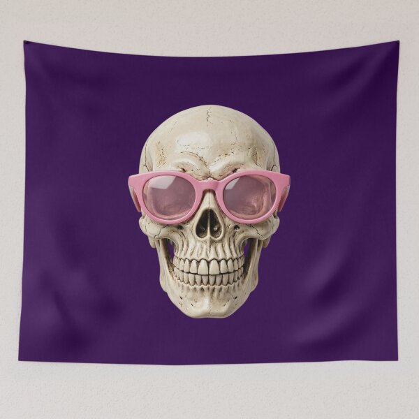 Item preview, Funny Cool Skull with Pink Sunglasses designed and sold by SweetLilith.