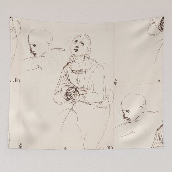Item preview, Praying Figure and Profile Head Study designed and sold by artofuniverse.