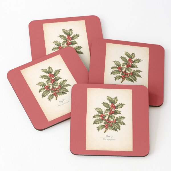 Item preview, Botanical Holly – Ilex aquifolium | Vintage Christmas Botanical Art designed and sold by Novel Works Studio.