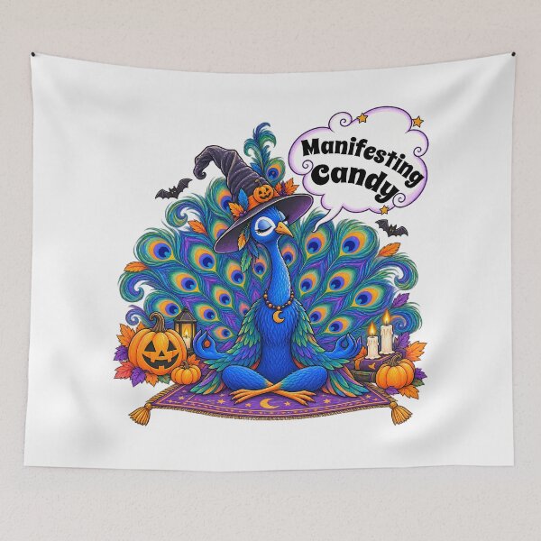 Item preview, Manifesting Candy – Meditating Witch Peacock Halloween Design designed and sold by Buli89.