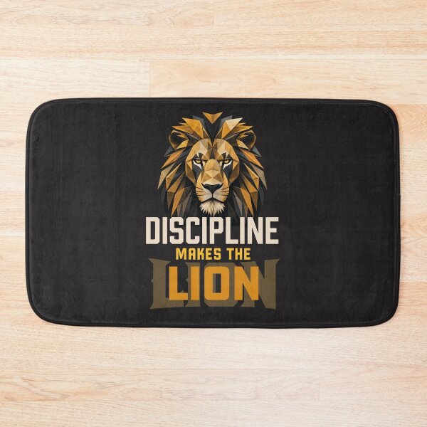 Item preview, Discipline Makes The Lion  Geometric Polygon Gym Design designed and sold by Bennie Singh.