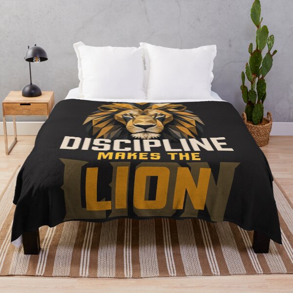 Item preview, Discipline Makes The Lion Geometric Polygon Gym Design designed and sold by Bennie Singh.