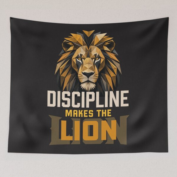 Item preview, Discipline Makes The Lion  Geometric Polygon Gym Design designed and sold by Bennie Singh.