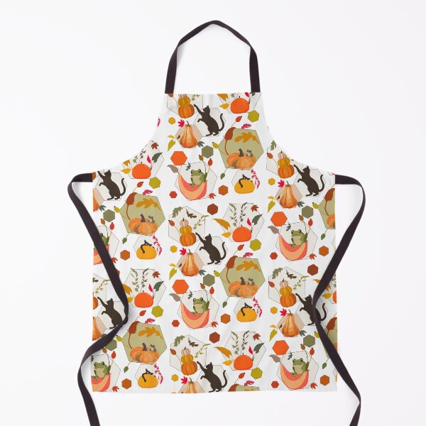 Item preview, Halloween Pumpkin, Cats and Frogs Autumn Hexagon Pattern designed and sold by Vibria Pattern Studio.