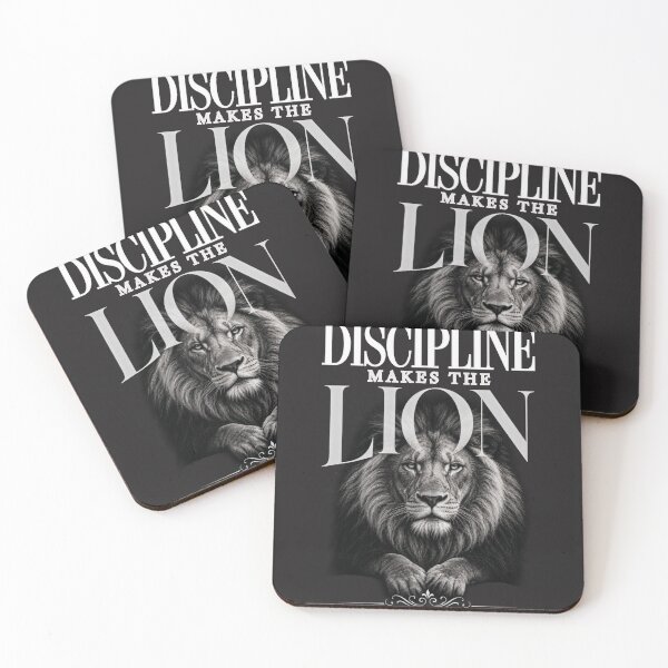 Item preview, Discipline Makes The Lion | Monochrome Gym & Workout Design designed and sold by Bennie Singh.