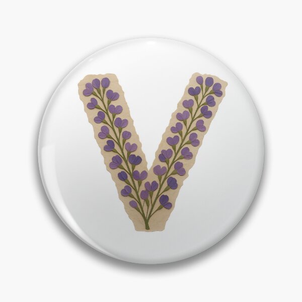 Item preview, Vintage Botanical Purple Floral Letter V designed and sold by ITCHAWAWAA.