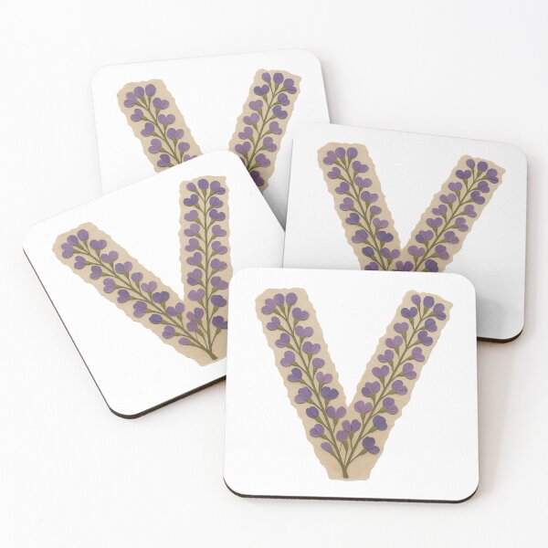 Item preview, Vintage Botanical Purple Floral Letter V designed and sold by ITCHAWAWAA.