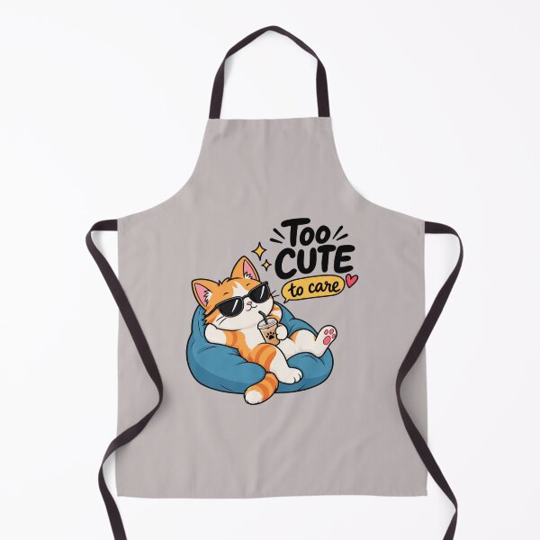 Item preview, Too Cute to Care – Minimalist Funny Cat Meme designed and sold by StickyDelights.