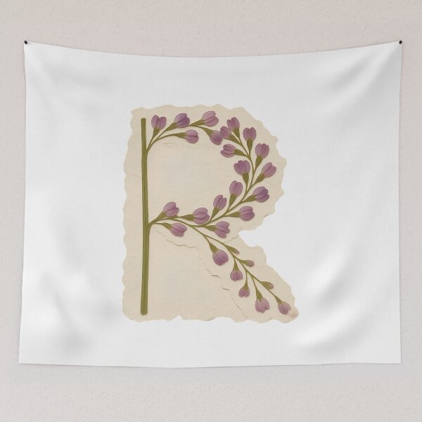 Item preview, Vintage Botanical Purple Floral Letter R designed and sold by ITCHAWAWAA.