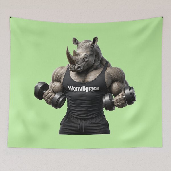 Item preview, Copy of Bodybuilder Rhino Gift designed and sold by Wenvilgrace.