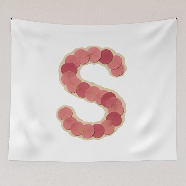 Item preview, Vintage Botanical Pressed Pink Petal Letter S designed and sold by ITCHAWAWAA.