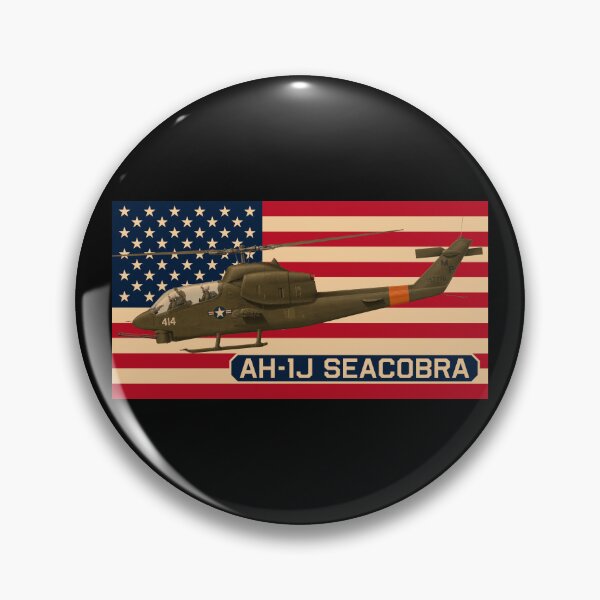 Item preview, AH-1J SeaCobra Vintage Attack Helicopter American Flag designed and sold by MilitaryMart.