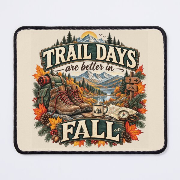 Item preview, Trail Days Are Better in Fall – Autumn Hiking Adventure Design designed and sold by astersgraphics.
