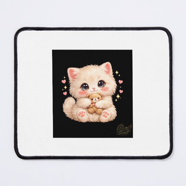 Item preview, Fluffy Kitten Hugging Teddy Bear designed and sold by SunilVault.
