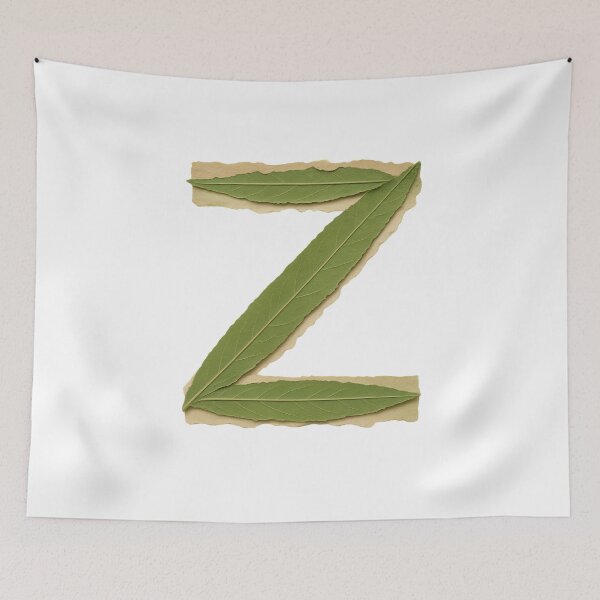 Item preview, Vintage Botanical Green Leaf Letter Z designed and sold by ITCHAWAWAA.