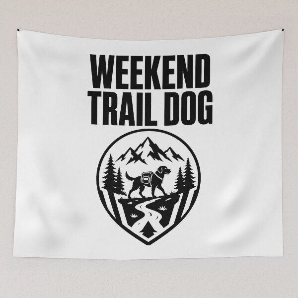 Item preview, Weekend Trail Dog Hiking Adventure Badge designed and sold by DesignDazzles.