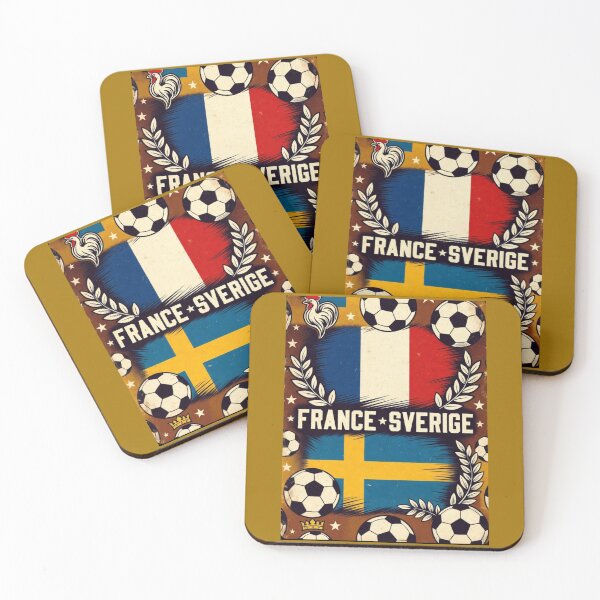 Item preview, France Sverige Retro Match Poster | Vintage France vs Sweden Soccer Art designed and sold by Nexus Space.