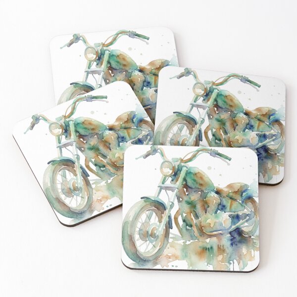 Item preview, Vintage Chopper Motorcycle Watercolor Art designed and sold by caracatita75.