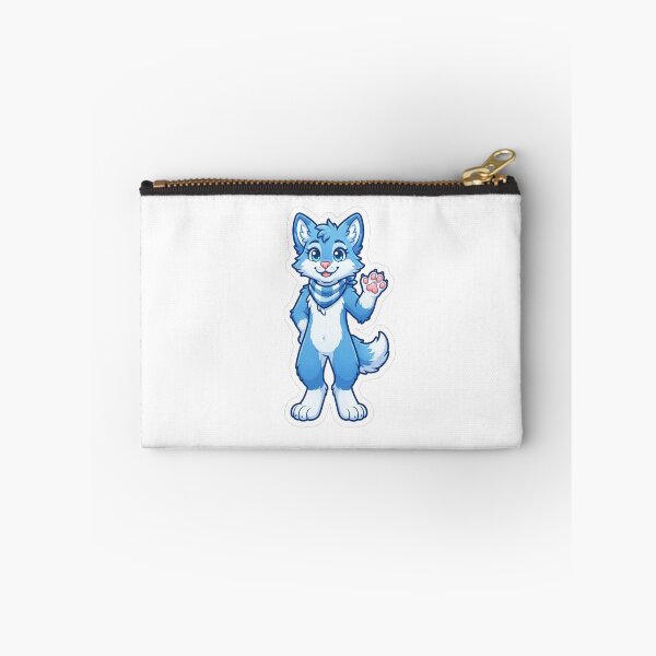 Item preview, Cute Kawaii Fox Sticker | Blue & White Fursuit Character with Scarf | Waving Furry Art designed and sold by HOODYBUDSTYLES.