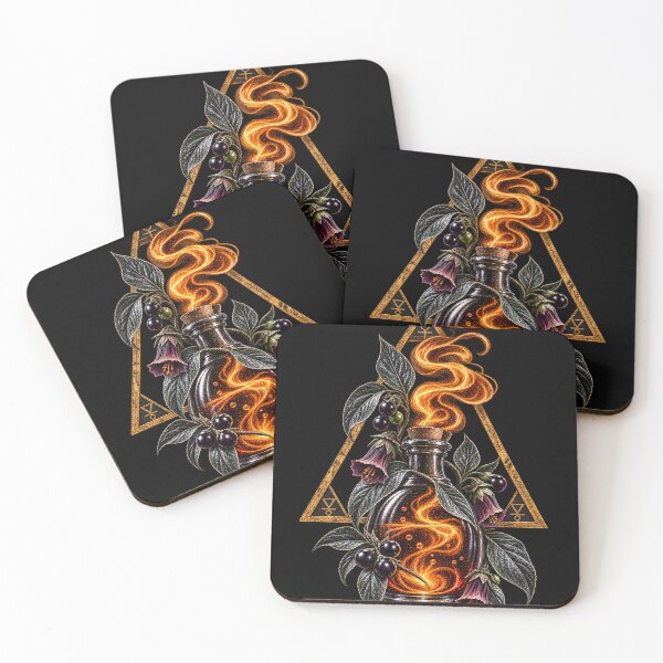 Item preview, Forbidden Belladonna Apothecary Flask – Gothic Poison Garden Art designed and sold by Anyshca.