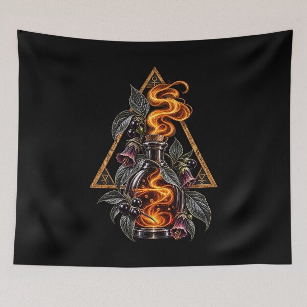Item preview, Forbidden Belladonna Apothecary Flask – Gothic Poison Garden Art designed and sold by Anyshca.