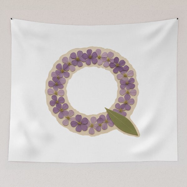 Item preview, Vintage Botanical Purple Floral Letter Q designed and sold by ITCHAWAWAA.