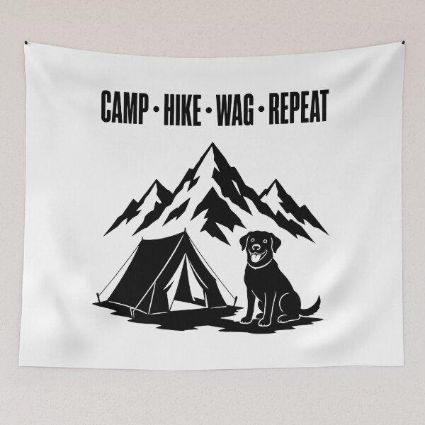 Item preview, Camp Hike Wag Repeat Dog Camping Adventure designed and sold by DesignDazzles.