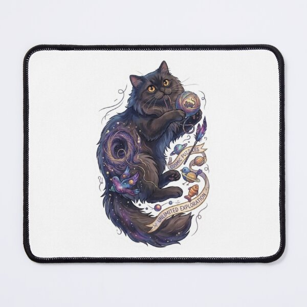 Item preview, Fluffy Galaxy Cat Vinyl Decal with Yarn and Birds designed and sold by PetalsPaws.