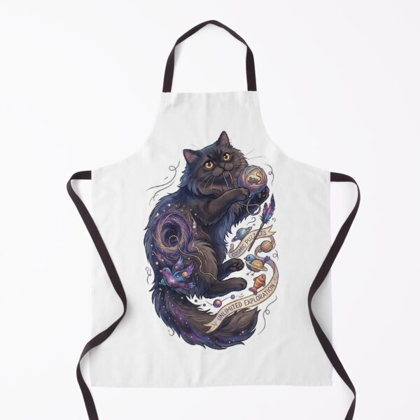 Item preview, Fluffy Galaxy Cat Vinyl Decal with Yarn and Birds designed and sold by PetalsPaws.