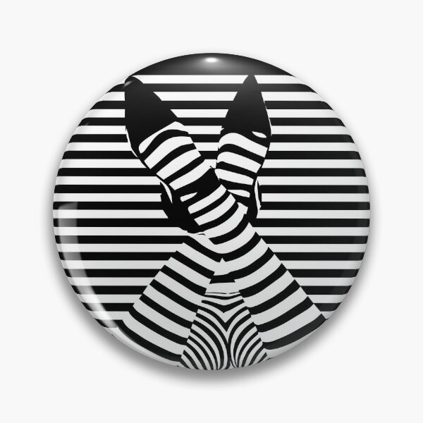 Item preview, Hypnotic Striped Woman – Optical Illusion Art designed and sold by GRFORA.