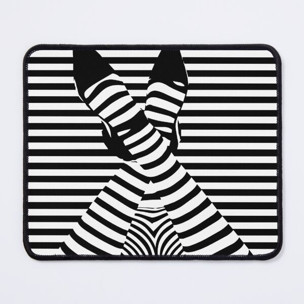 Item preview, Hypnotic Striped Woman – Optical Illusion Art designed and sold by GRFORA.