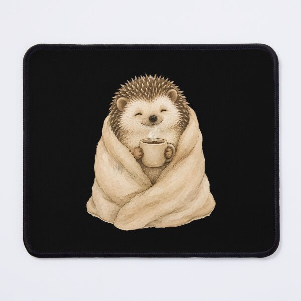 Item preview, The cozy hedgehog with tea designed and sold by RobertMartinArt.