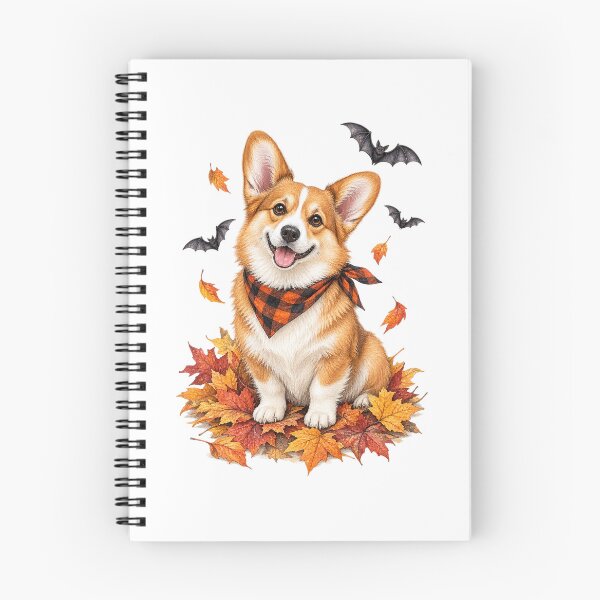 Item preview, Corgi, hojas de otoño y murciélagos | Perro acogedor de Halloween designed and sold by PAPIRO SIGLO XXI.