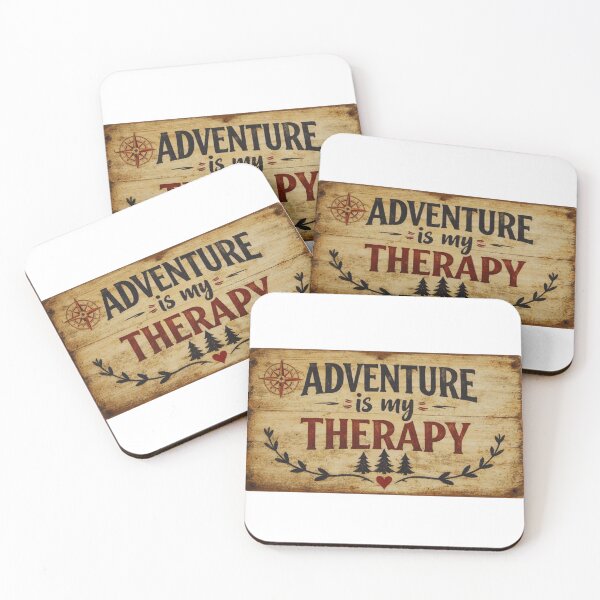 Item preview, Adventure Is My Therapy Rustic Wooden Sign designed and sold by GabeMountainArt.