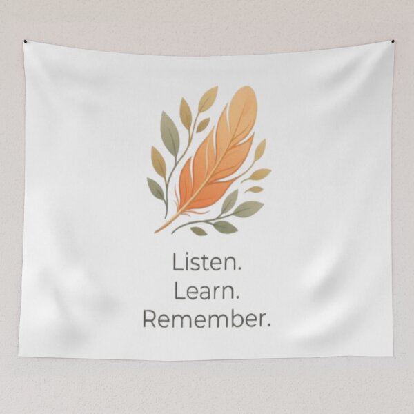 Item preview, Listen Learn Remember Orange Feather Truth and Reconciliation Day Minimal designed and sold by InspiredCreatives.