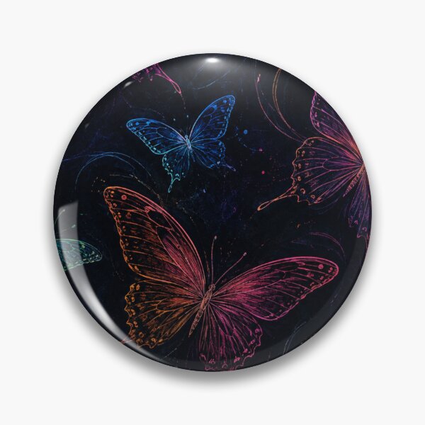 Item preview, Neon Colorful Glowing Butterfly Pattern Dark Chalk Line Art Graphic designed and sold by PACS0011.