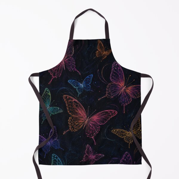 Item preview, Neon Colorful Glowing Butterfly Pattern Dark Chalk Line Art Graphic designed and sold by PACS0011.